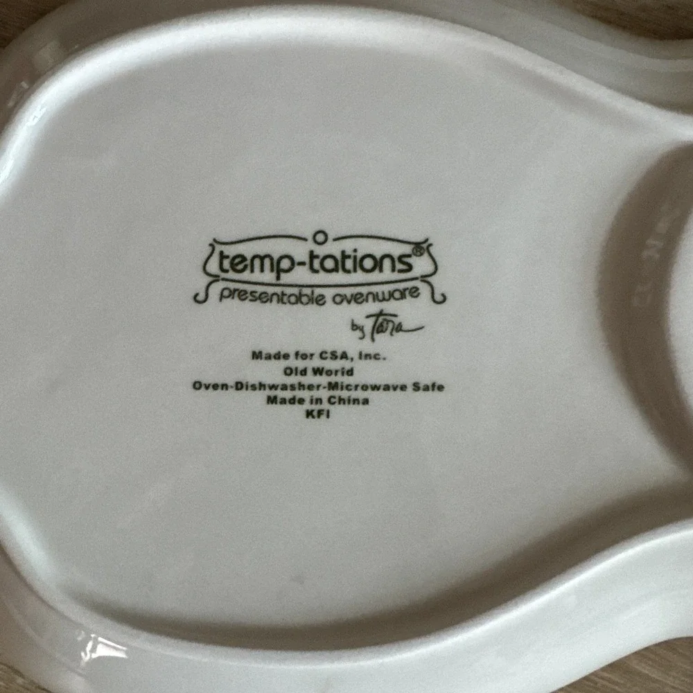 Temptations by‎ Tara Snack Plates Old World Brown Beige Floral Ceramic Set of 2